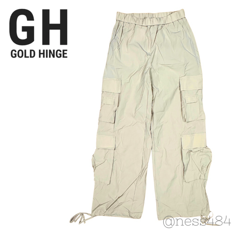 GOLD HINGE Cargo Pants‎ Beige Elastic Waist NWT Size M